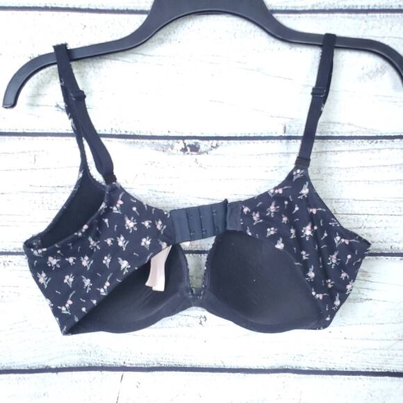 Victoria’s Secret Push-Up Bra 34D Black Floral - Picture 3 of 6